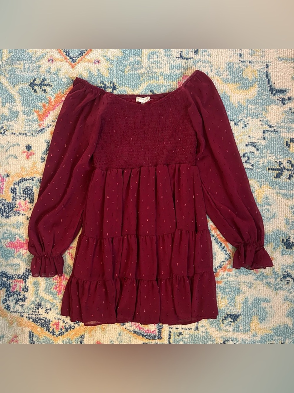 Altar’d State Shimmer Smocked Mini Dress – Small